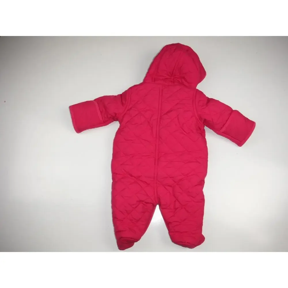 Polo Ralph Lauren Baby Girl's Quilted Snow Suit Bunting Size 9 M Pink
